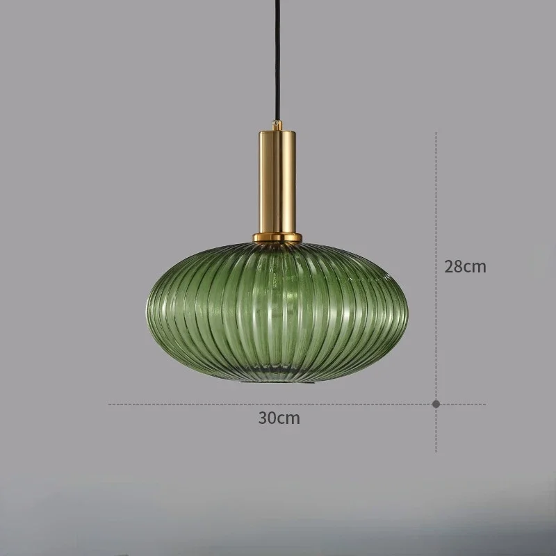 Europe Vintage Colorful Glass Luxury Pendant Light Lighting for Restaurant Dining Room Bedroom Bedside Home Ceiling Hanging Lamp