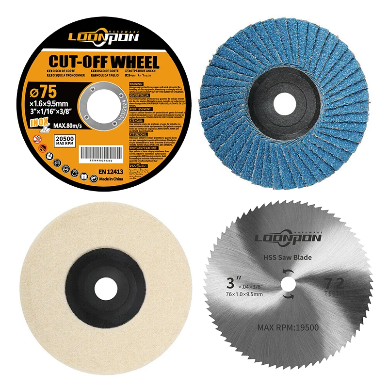 Grinding wheel Hss cutting disc Polishing sheet Polishing Wheel Felt Wool Buffing Polishers Pad For 12V Mini Angle Grinder