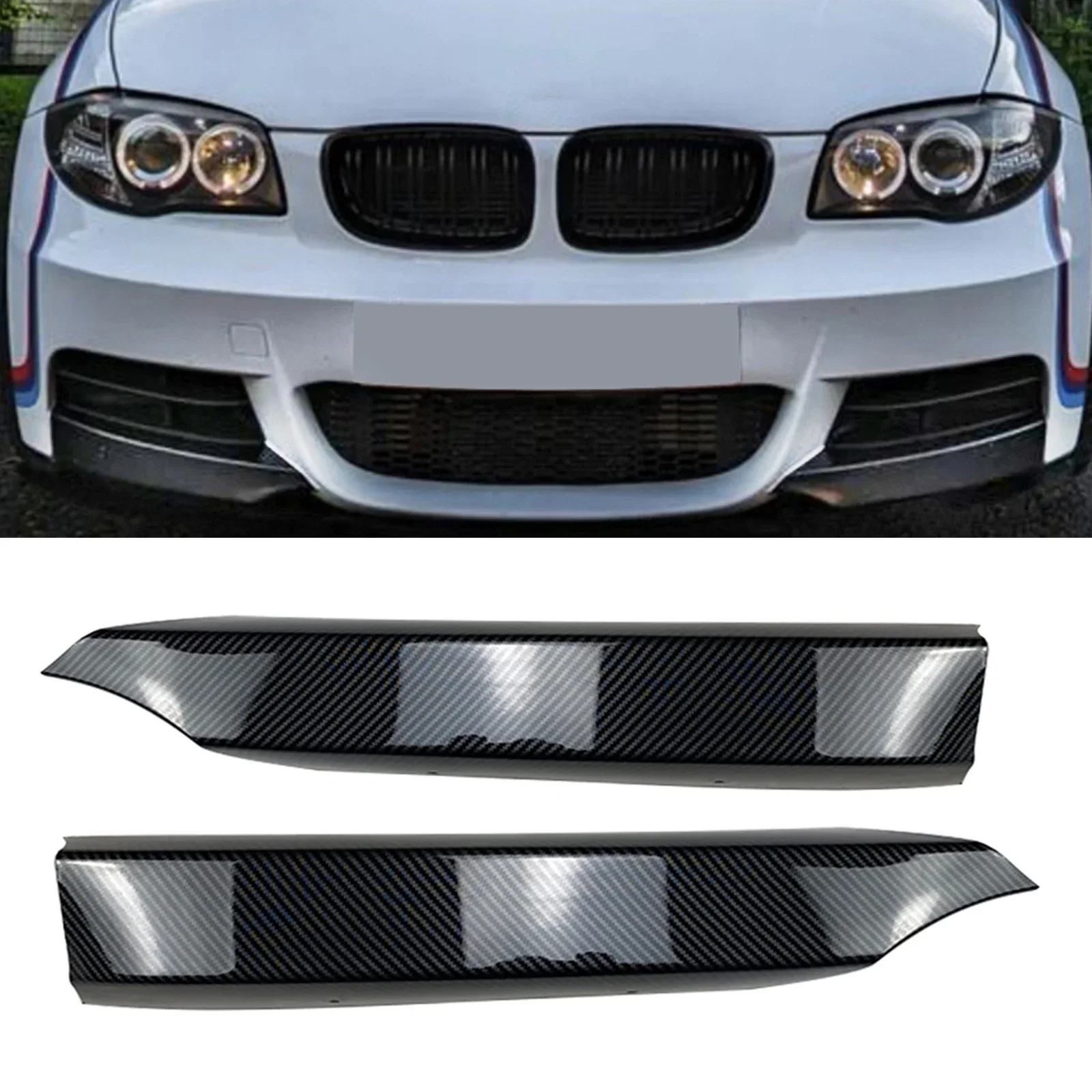 

New！ For BMW 1 Series E82 E88 M-Tech Sport 2008-2013 Coupe 2-Door Front Bumper Side Splitter Cover Lower Intake Vent Spoiler Tri