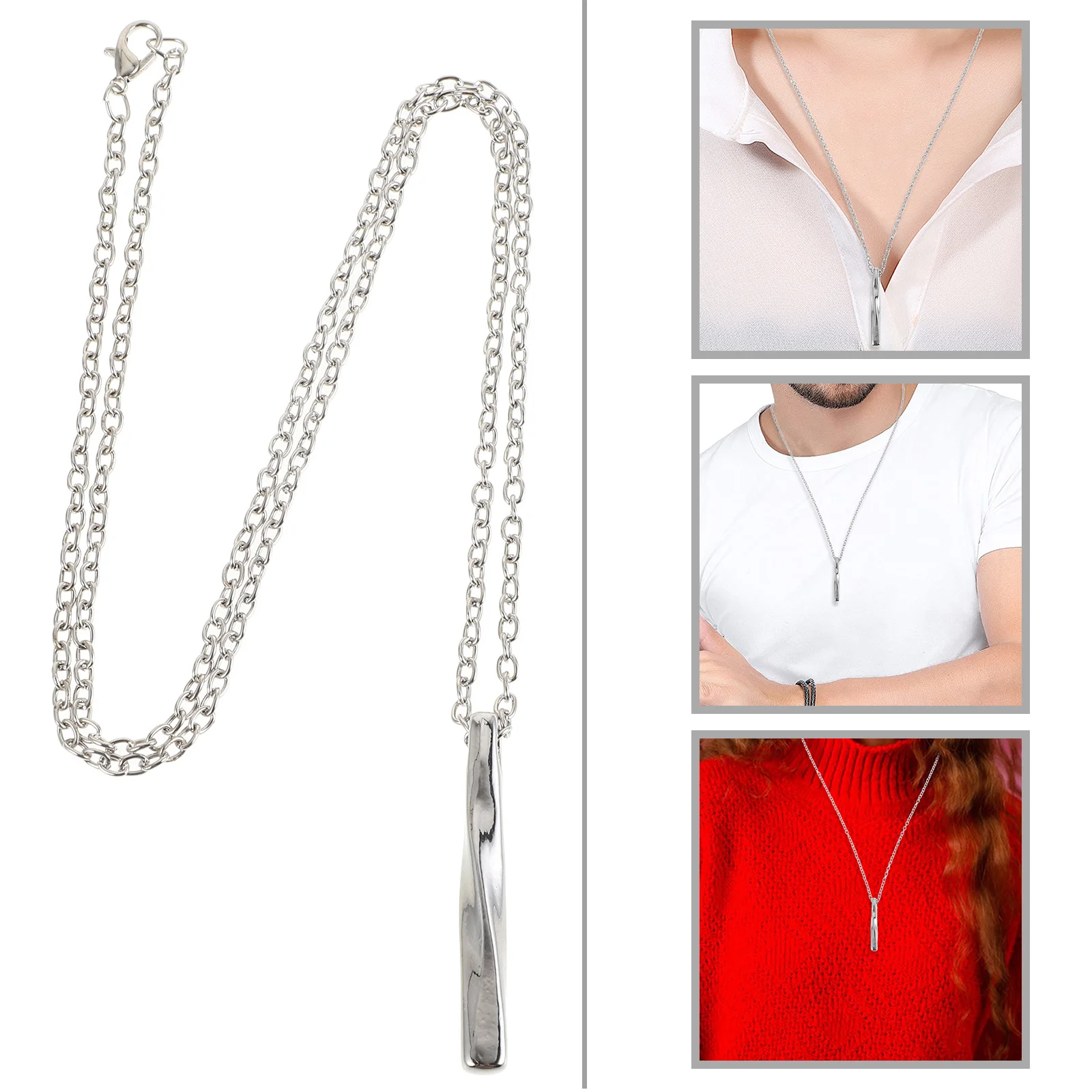 

Six Pointed Star Sweater Chain Pendant Hip Hop Punk Jewelry Zinc Alloy Chunky Necklace for Men Women Accessory