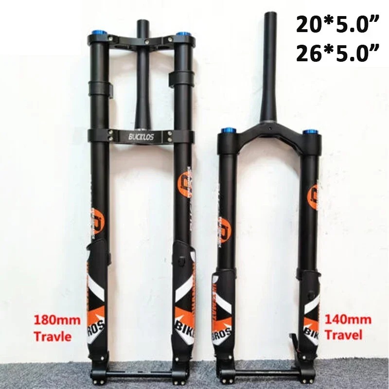 

Коническая вилка BUCKLOS для горного велосипеда с воздушной подвеской, 26*5,0 дюйма, 180/140 мм, 20 дюймов, для путешествий, для пляжа/снега/электрического велосипеда