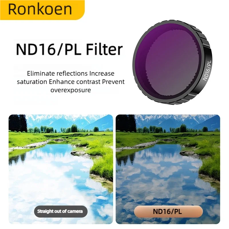 Ronkoen ND CPL Filter voor DJI OSMO Action4/5Pro Actie Camera Accessoires CPL ND8 ND16 ND32 Lens Set Aluminium frame