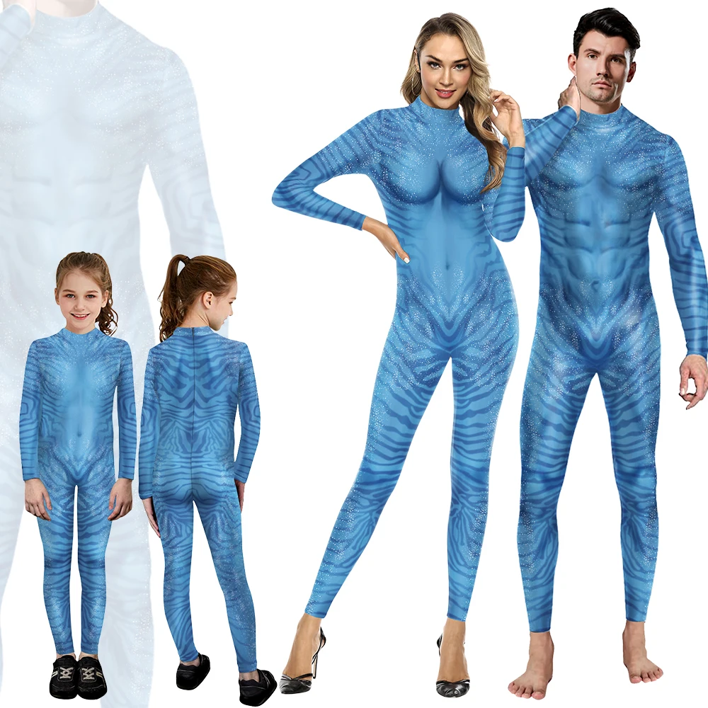 

Zawaland Halloween Bodysuits Cosplay Alien Costume Children Long Sleeve Carnival 3D Printed Jumpsuit Women Man Catsuit Zentai