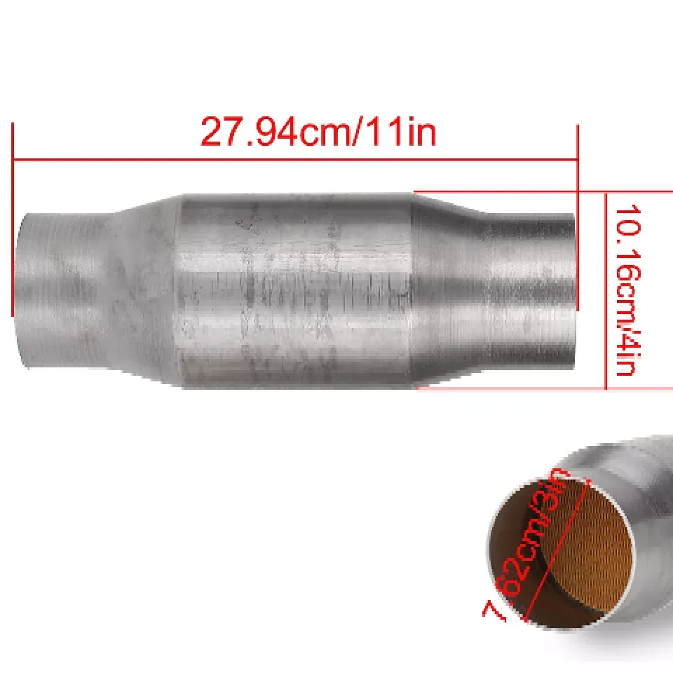 1/2x универсальный 3-дюймовый 76 мм автомобильный каталитический нейтрализатор выхлопной системы 400 ячеек с высоким расходом катализатор евро1 нержавеющая сталь сварка