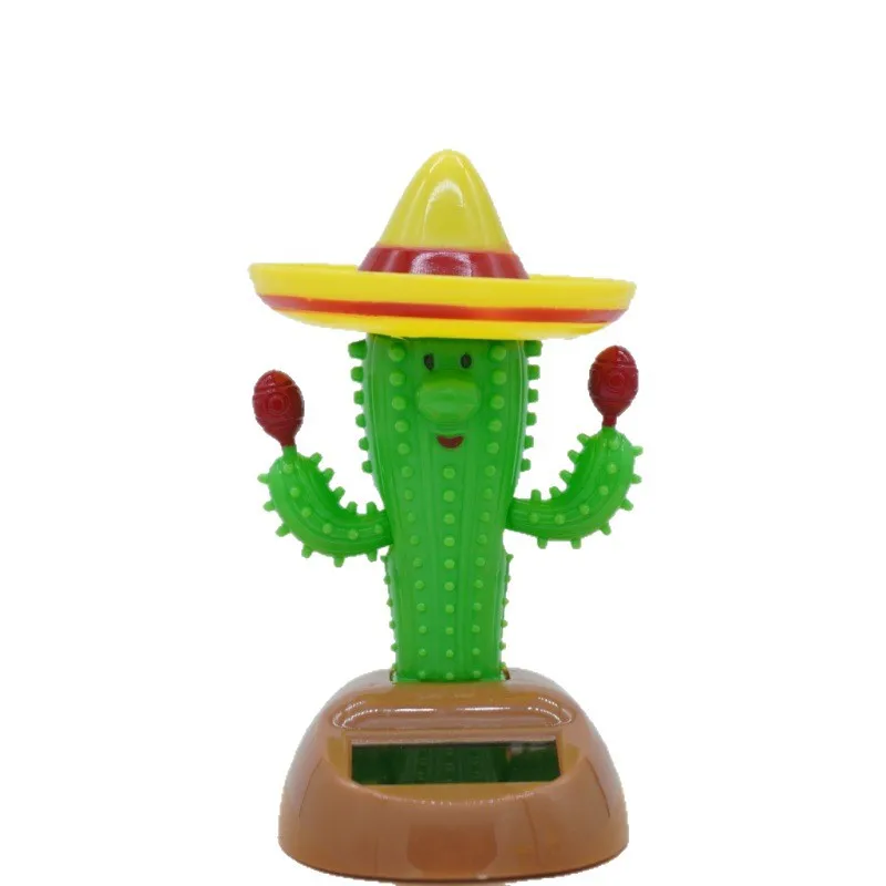 Solar Cactus Decor, Swinging Plant Ornament for Home Desk & Car Dashboard, Festive Gift