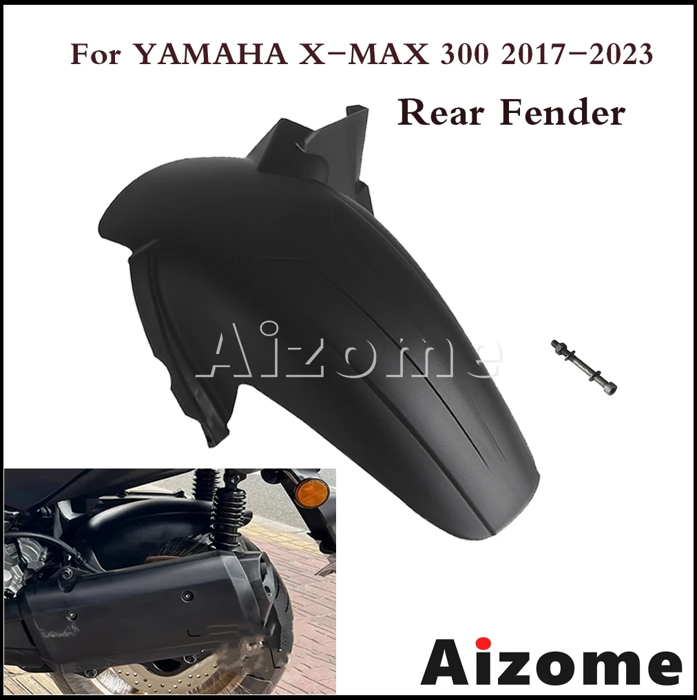 Black Rear Fender Wheel Hugger Extension Protection Guard Plastic Motorcycle Parts For YAMAHA X-MAX 300 XMAX 300 2017-2023 22 21