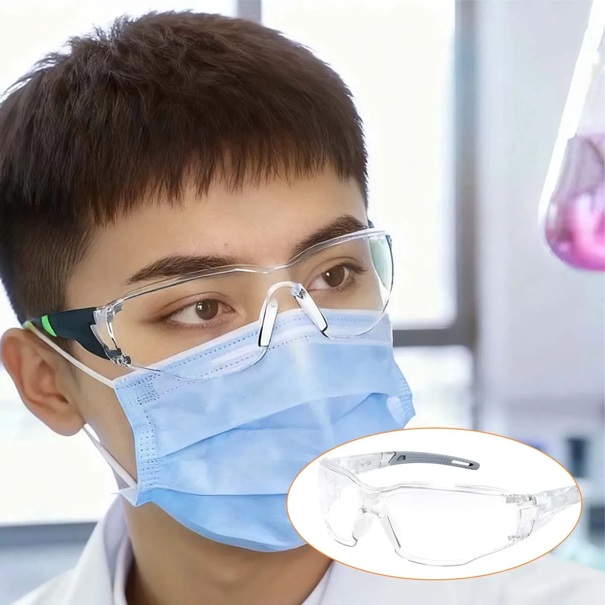 نظارات عالمية مضادة للرذاذ، سلامة العمل، حماية العين الصناعية، ستائر مقاومة للرياح والغبار للجنسين #1