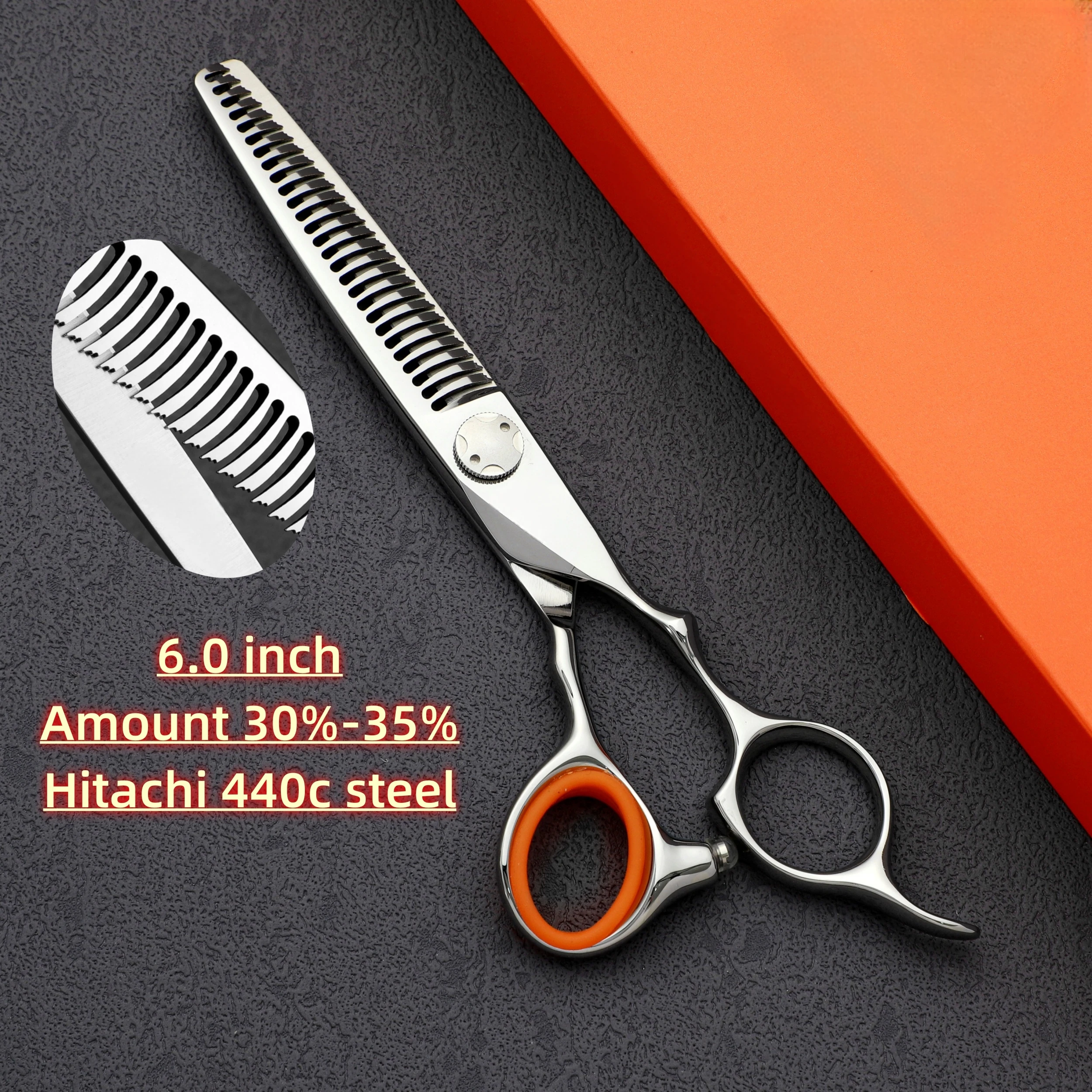 Professional hairdressing scissors Hitachi 440c steel thinning scissors barber shop accessories 6.0 inch Hair cutting machine