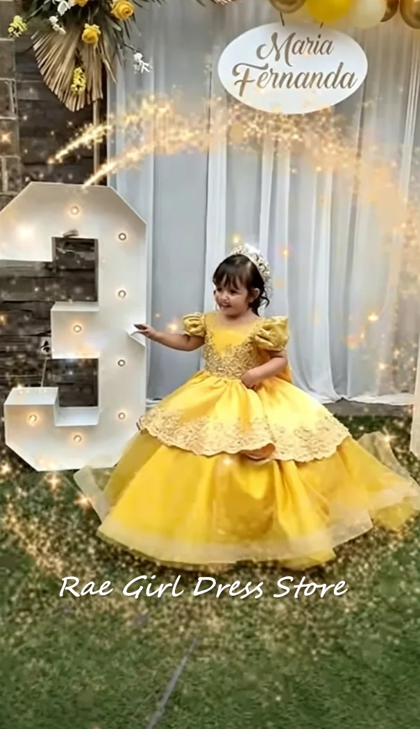 abito-da-damigella-d'onore-giallo-oro-con-maniche-corte-a-sbuffo-ricami-in-pizzo-dorato-in-raso-e-tulle-per-feste-di-compleanno-e-servizi-fotografici-per-bambini