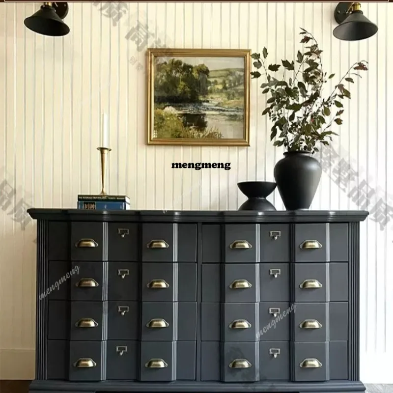 living room against the wall solid wood storage large cabinet American home bedroom storage eight bucket cabinet