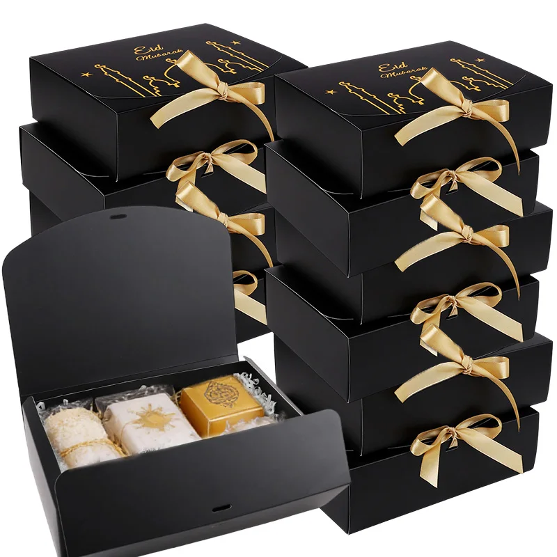 10 pièces EID Mubarak boîte-cadeau Ramadan Kareem décoration fête islamique bonbons Cookie boîte d'emballage Festival musulman fournitures décor à la maison