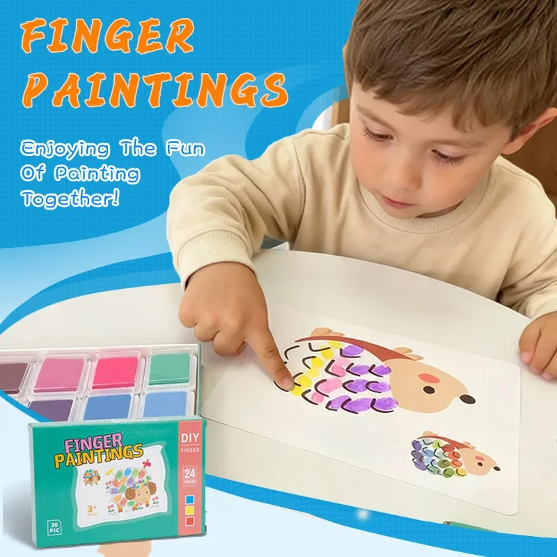 

Детская книга для рисования граффити, картины для рисования пальцами своими руками, 12 цветов, карты для рисования