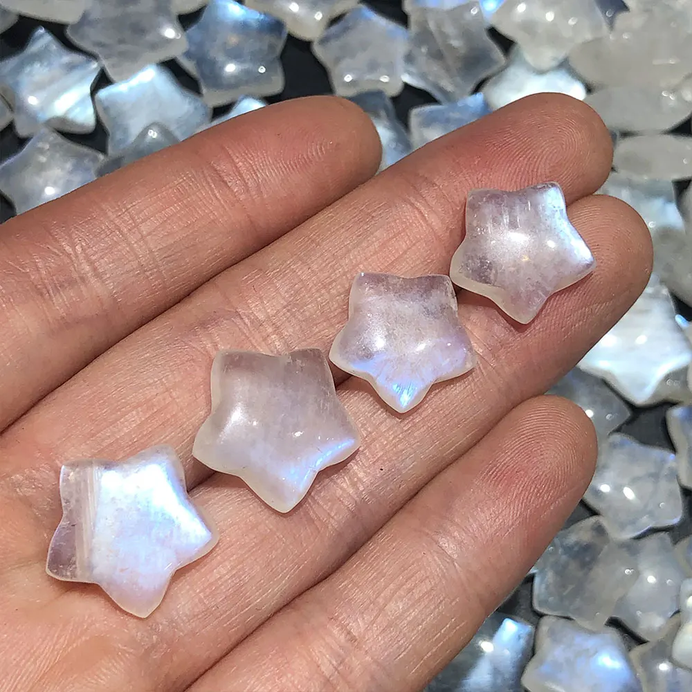 Natural Moonstone Star Gemstone Blue Moonstone Crystals and Stone Healing DIY Minerals Quartz Home Decoration Spiritual Reiki