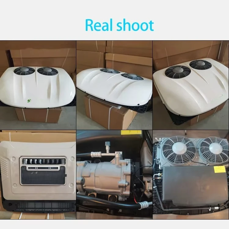 مكيف هواء سقف كهربائي لمقصورة الشاحنة العلوية RV، مكيف هواء يعمل بالبطارية 12 فولت 24 فولت #3