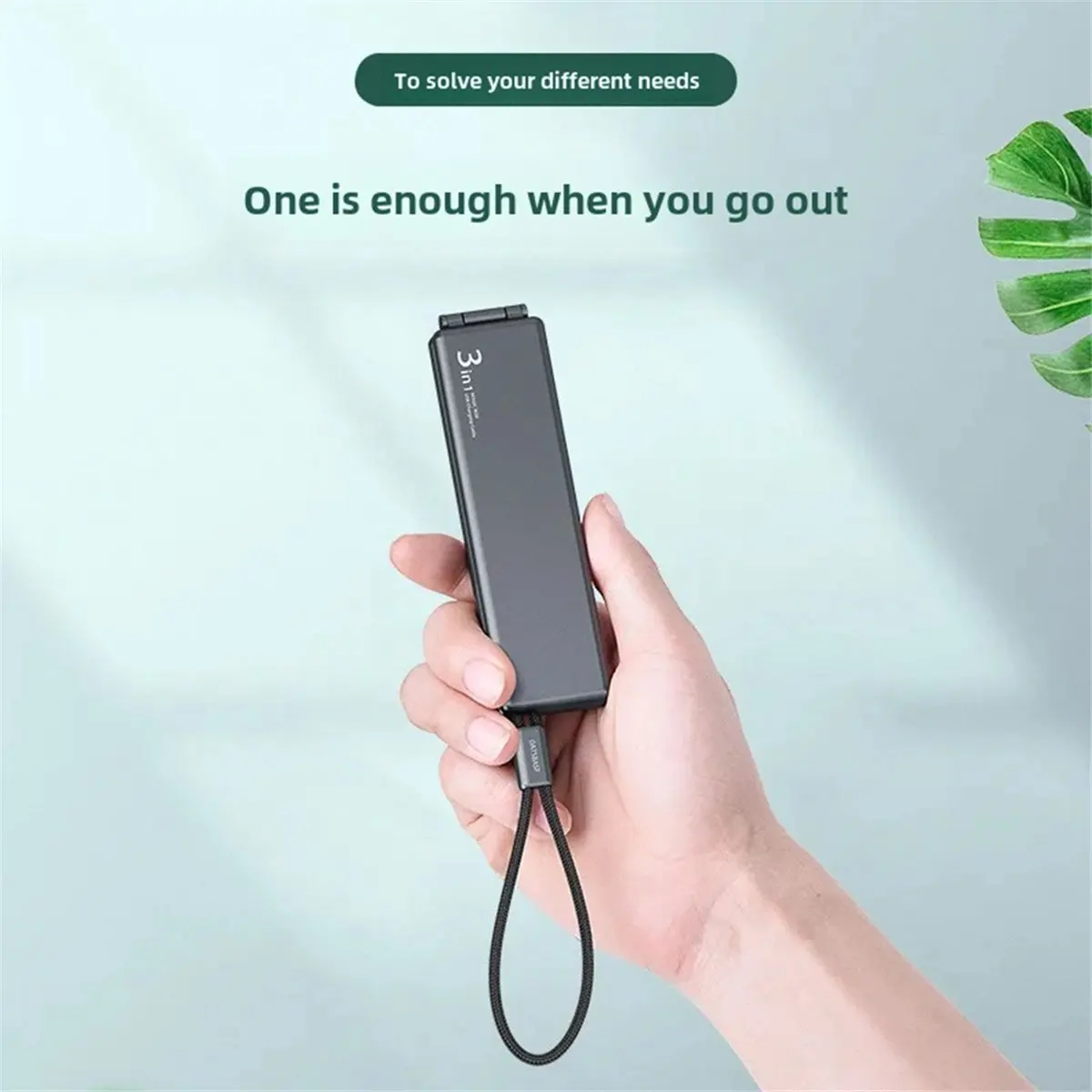(PQWN) Portable One-to-Three Charger Cable Three-in-One Treasure Box Data Cable Motorcycle Electronic Accessorie