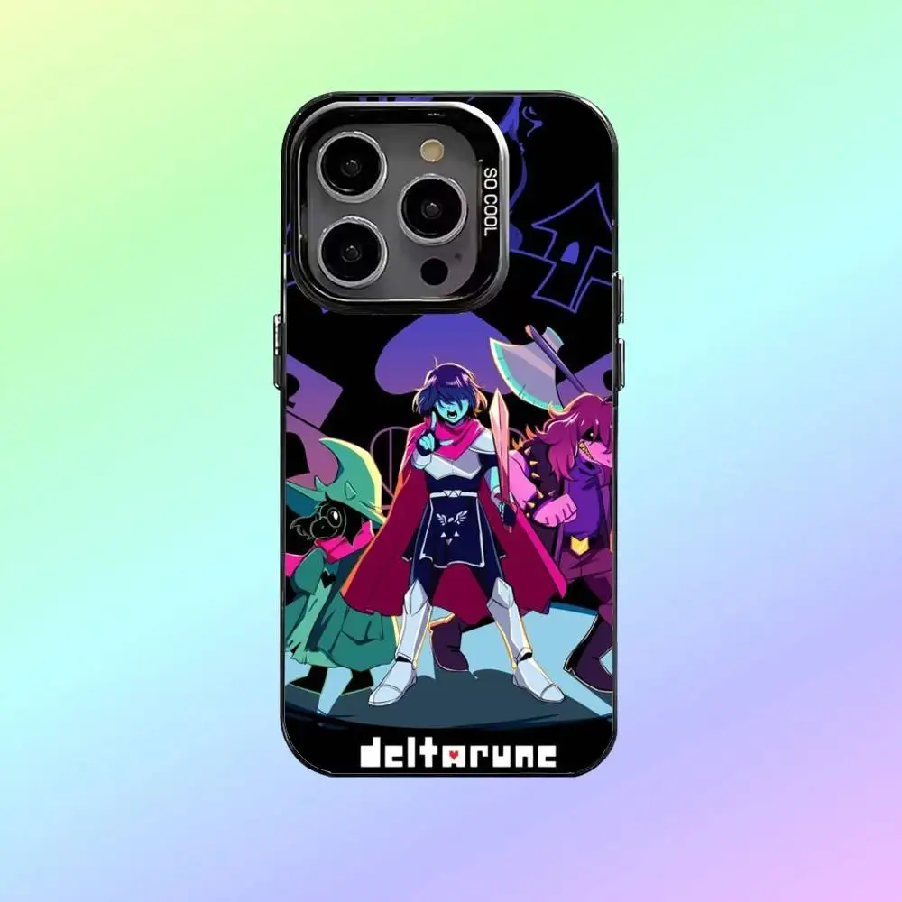 Etui na telefon D-Deltarune Kris do iPhone'a 17, 16, 15, 14, 13, 12, 11 Plus, Pro Max, czarne, matowe, odporne na wstrząsy.