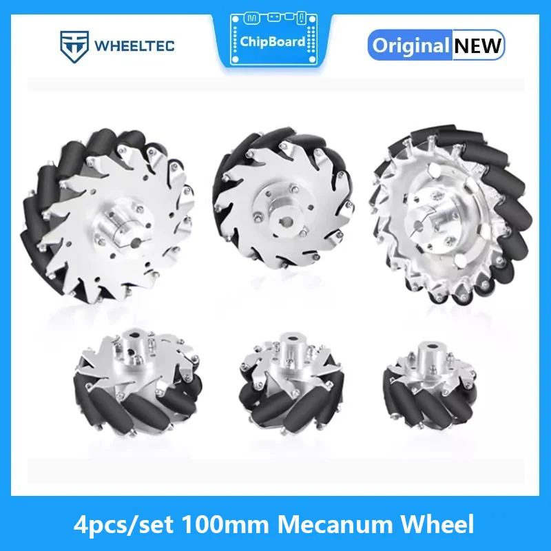 4pcs/set 100mm Aluminum Alloy Metal Mecanum Wheel Omni-directional Wheel for Arduino Raspberry Pi DIY Robotic Car