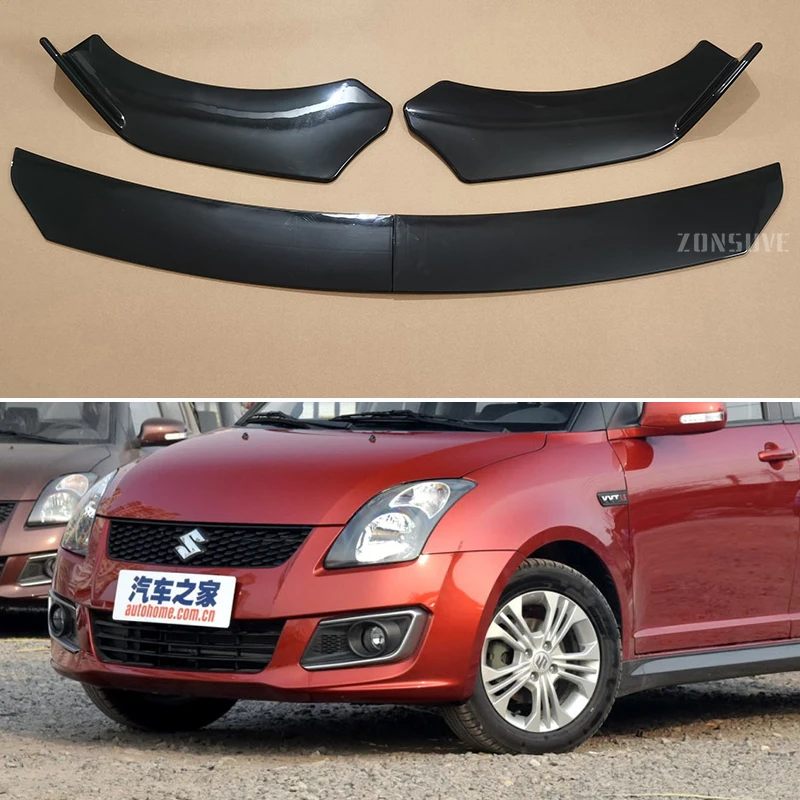 Use For Suzuki Swift 2006--2024 Year Front Bumper Lip Splitter Spoiler Body Kit Accessories