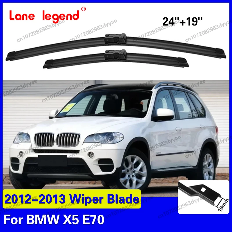 

For BMW X5 E70 2012 - 2013 Front Windshield Wiper Blades 2pcs Windscreen Window Accessories 24"+19"