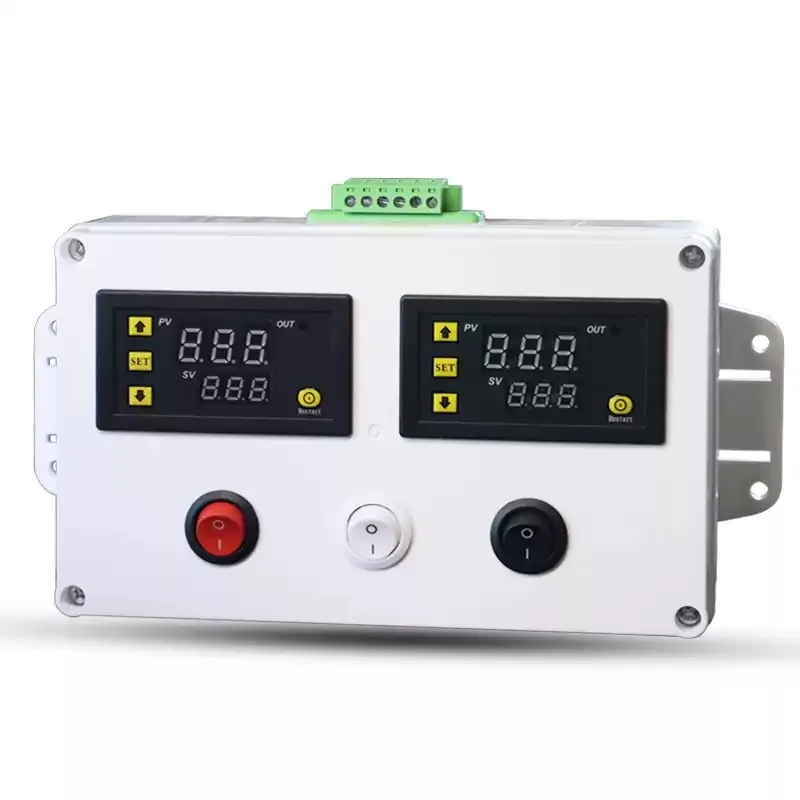 Dual Temperature Control Power Control Box Independent Switch Heater Lighting Cooling Module With Two Waterproof Probes