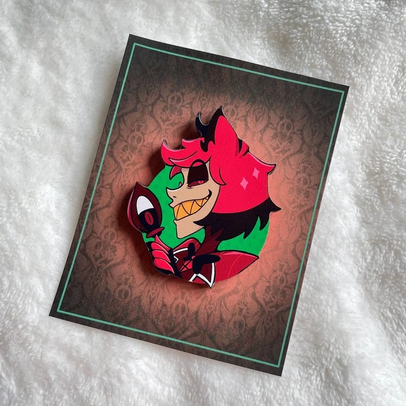 Hazbin Hotel Alastor and Lucifer Wooden Pins