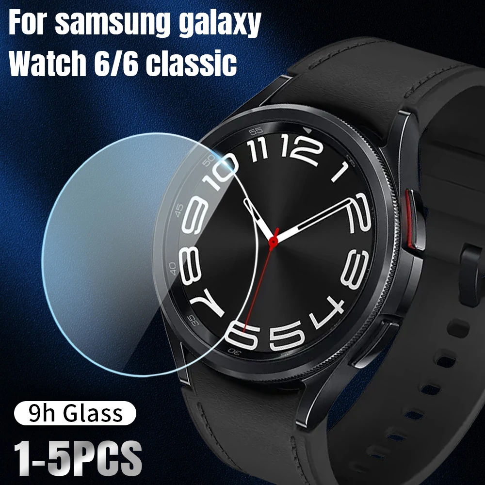 Film kaca Tempered untuk Samsung Galaxy Watch, pelindung layar bening antigores 6 40mm 44mm untuk Galaxy Watch 6 klasik 43mm 47mm