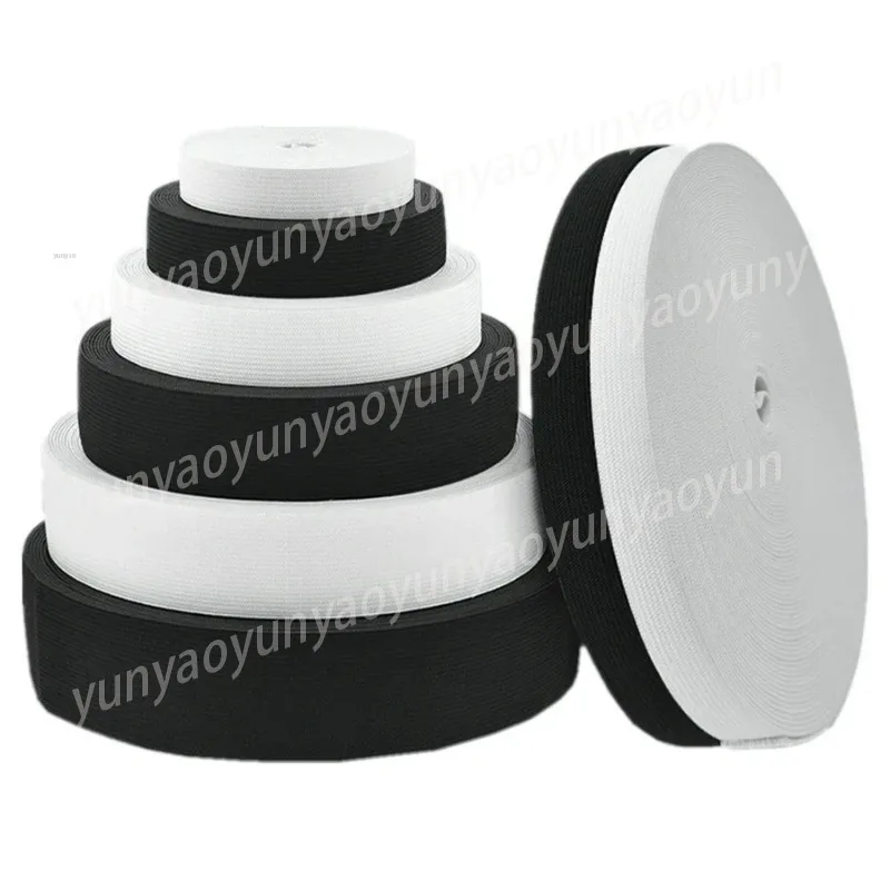 40 Meters, Width 1.5-7 Cm Black and White Two-color Nylon High Elastic Elastic Band, Handmade DIY Sewing Elastic Band