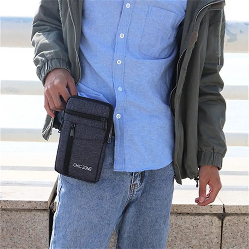 Waterproof Men Phone Pouch with Belt Single Double Layer Phone Fanny Pack Lightweight Cellphone Bag Outdoor Phone Storage