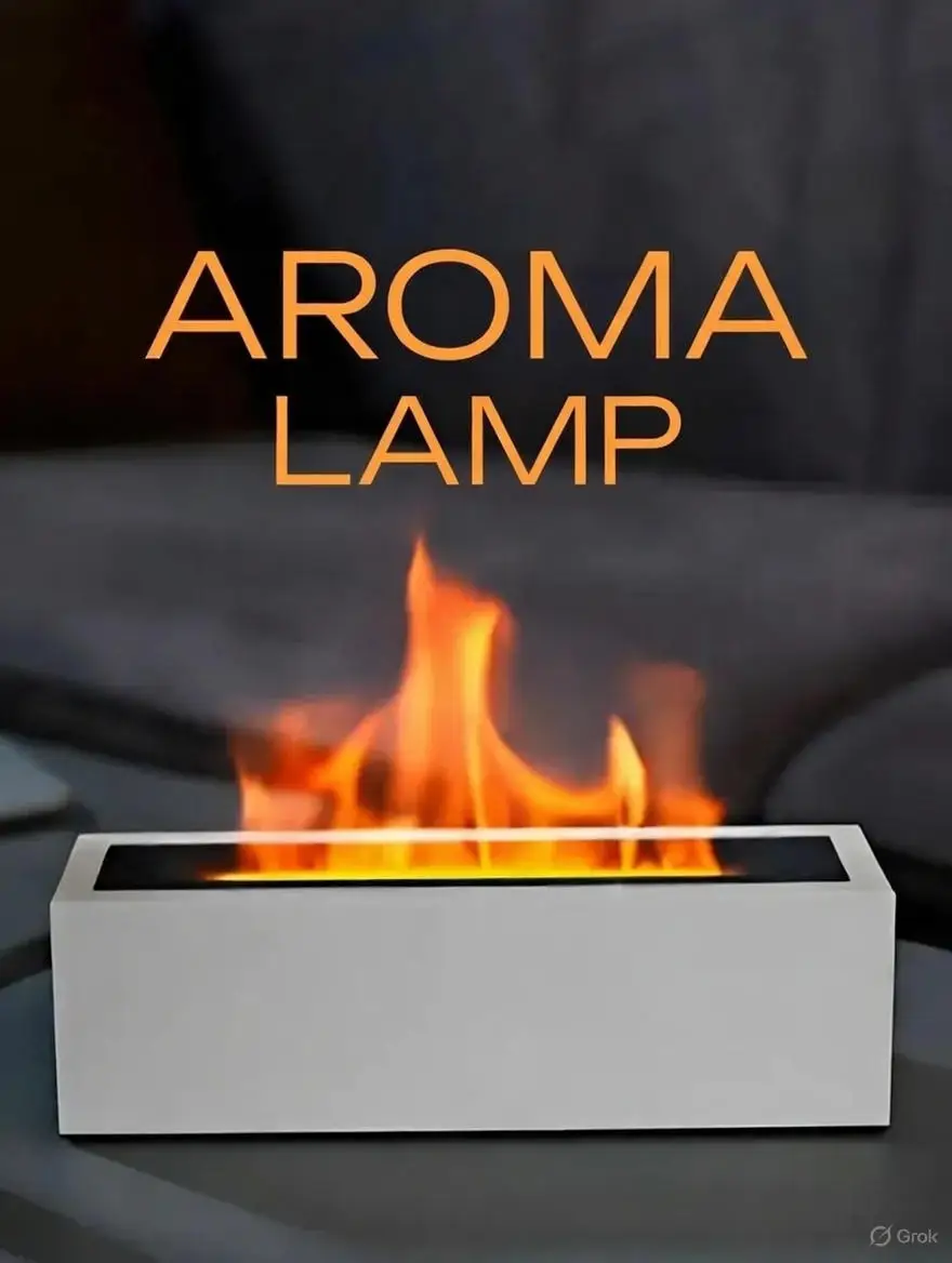 

Ultrasonic Flame Humidifier Aroma Diffuser 150ml Type-C 7 Color Changing Mood Light Timer Auto Shut Off For Home Office