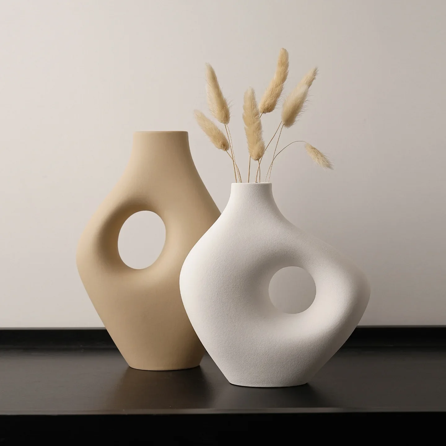Wabi-Sabi Minimalist Ceramic Vase: Creative Floral Arrangement Vase,Home Living Room Decor,Table Ornament