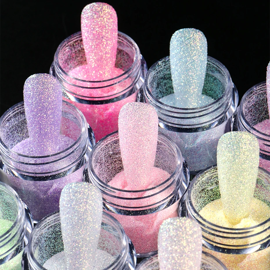 9 Boxes Shimmer Sugar Nail Powder Iridescent Pigment Pink Blue Sand Nail Glitter Powder Nail Art Glittering Decorations Manicure