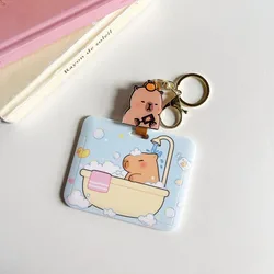 Funda elástica para tarjeta Capybara ABS, funda para tarjeta de autobús, cuerda retráctil, impermeable, dibujos animados, trabajo