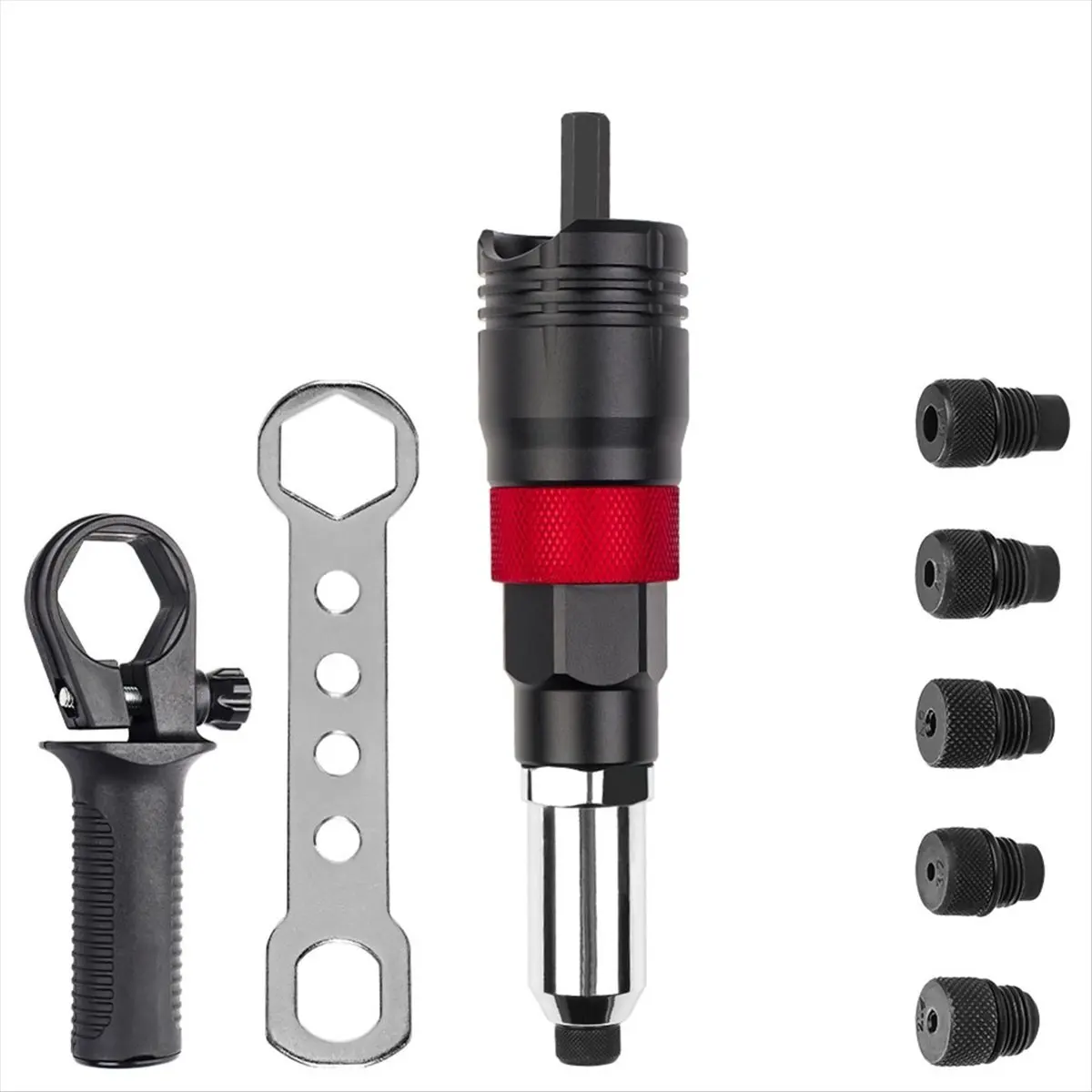 ABNQ Cordless Riveting Machine Kit 2.4mm/3.2mm/4.0mm/4.8mm/6.4mm Insert Nut Riveting Tools Industrial Electric Rivet Adapter