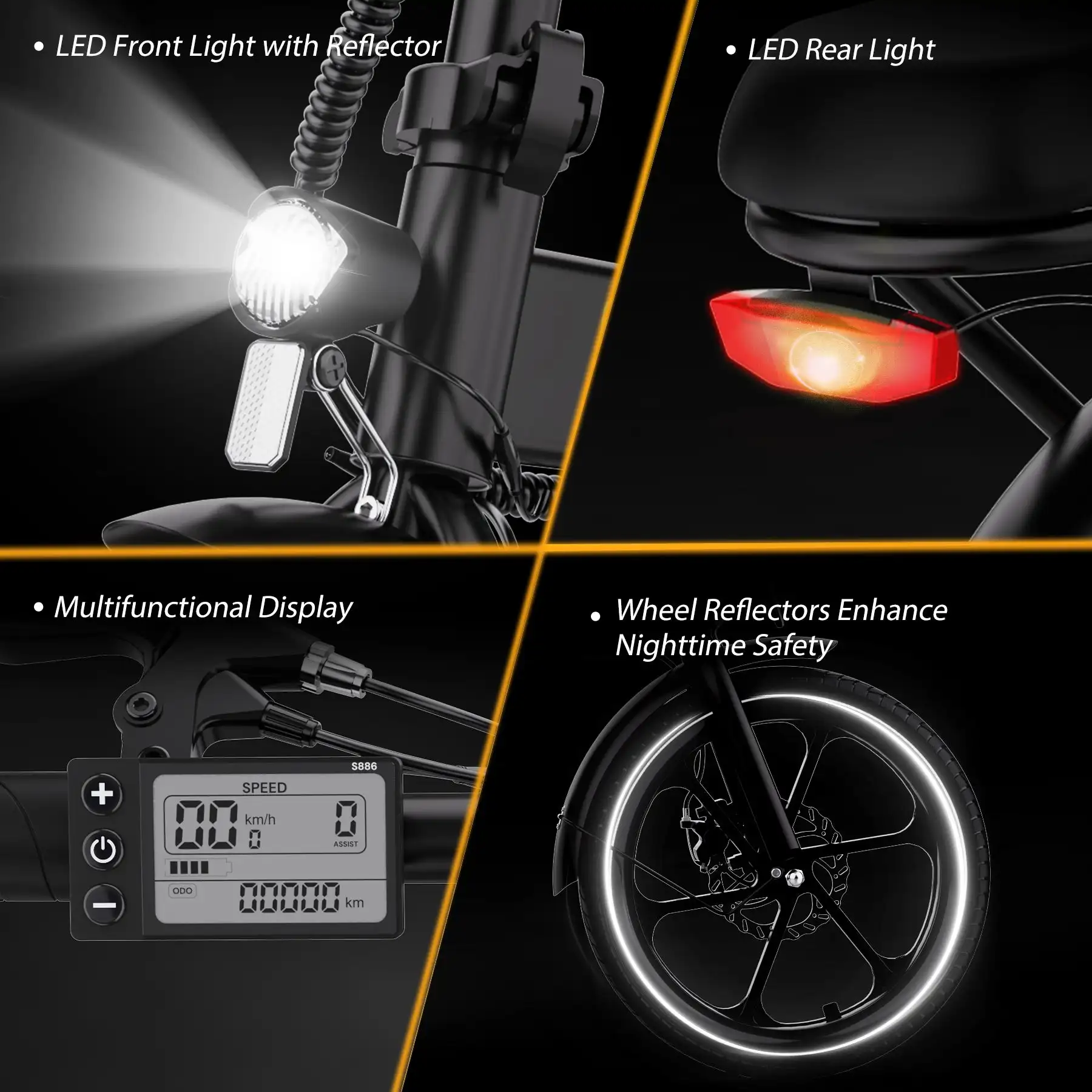 HITWAY دراجة كهربائية دراجة إلكترونية قابلة للطي دراجة المدينة بطارية ليثيوم 36 فولت/10.4 أمبير، أميال كهربائية يمكن أن تصل إلى 35-70 كيلو #4