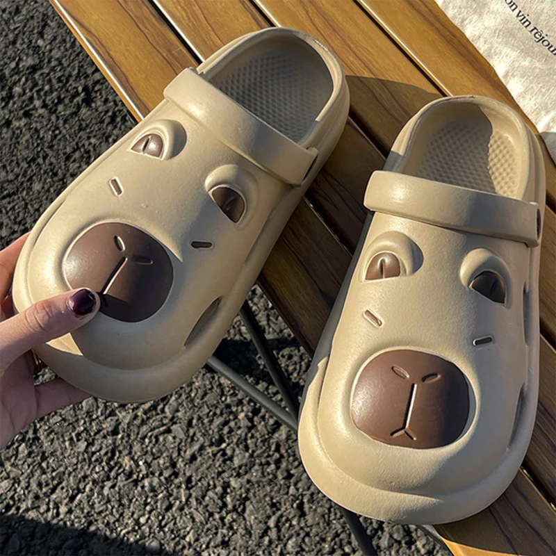 

Летние женские перфорированные сандалии EVA Capybara с удобными противоскользящими домашними уличными легкими повседневными пляжными тапочками для бассейна