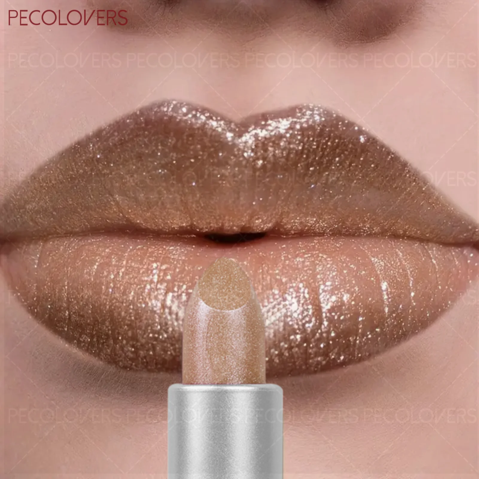 1 szt. Długotrwała, błyszcząca pomadka i błyszczyk do ust, połyskujący efekt z brokatem, żywe odcienie dla każdego typu skóry, nieklejąca się, do codziennego makijażu.