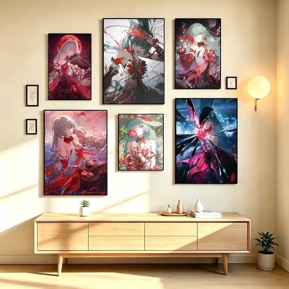 P-Phrolova Wuthering Waves Game Poster High Quality Dorm Living Room Aesthetic Wall Decoration Painting Stickers Gift