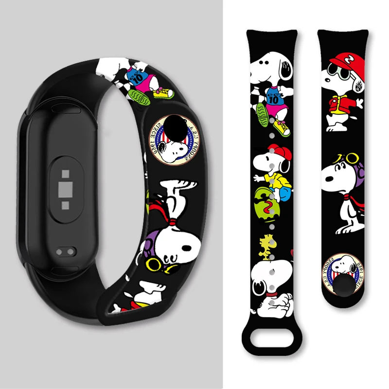 

MINISO Snoopy Printed Wristband for Xiaomi Mi Band 9 8 Sport Watchband Replaceable Bracelet for Mi Band 9 8 Smart Bracelet