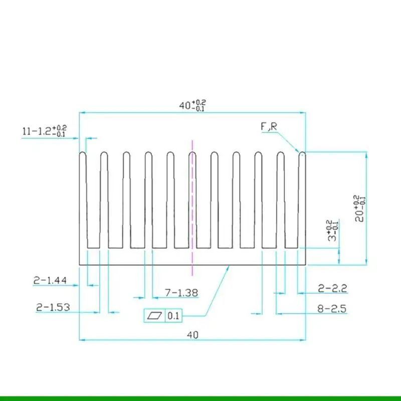 Set dissipatore calore in alluminio U55C per il raffreddamento PC Laptop GPU VGA VRAM VRM 40x40x20mm