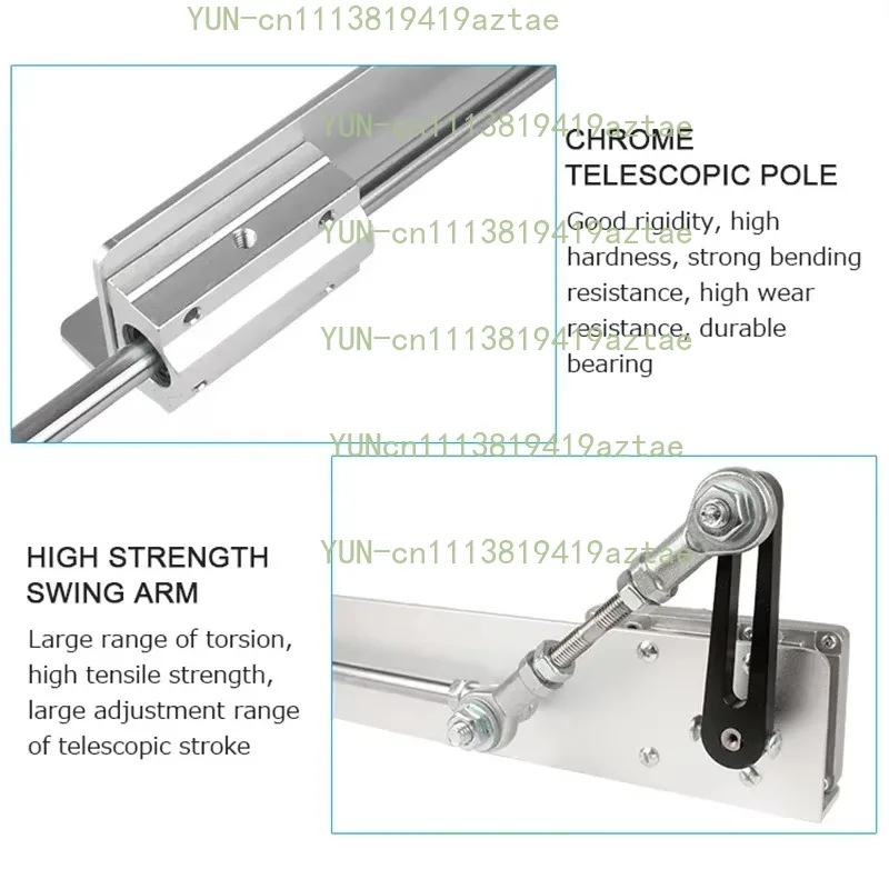 Adjustable Telescopic Linear Actuator 6-20cm Stroke 230rpm with Bracket Suction Cup,3XLR Connector