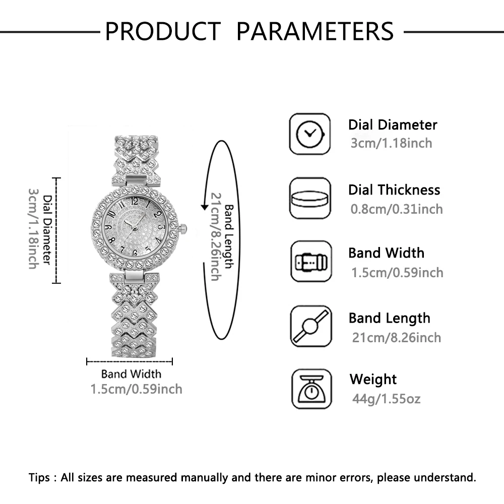 6PCS elegant ladies' round dial quartz watch with necklace and bracelet accessories set, suitable for daily wear - view 5