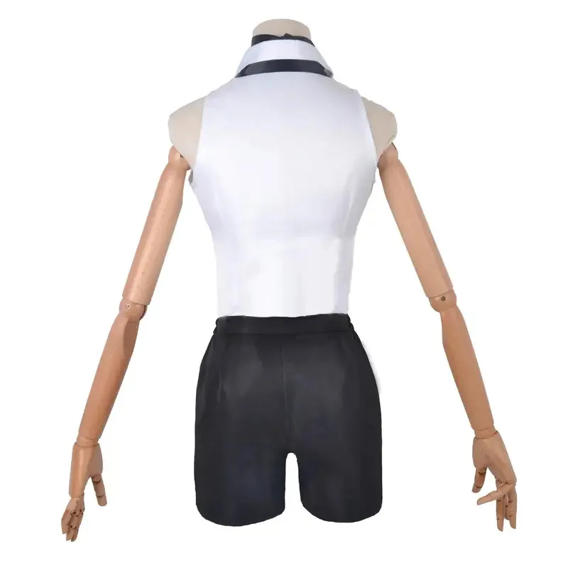 Reze-Disfraz de motosierra para Cosplay, ropa, camisa, corbata, peluca corta, anillo para el cuello, uniforme de Anime para mujer, Carnaval de Halloween, FS; 5'B