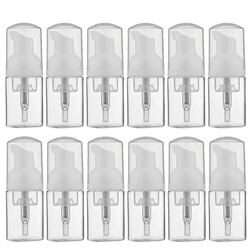 12Pcs 30ML Refillable Empty Foam Dispenser Bottle Plastic Bottle Portable for Cleaning Travel Mini Foaming Soap Pump