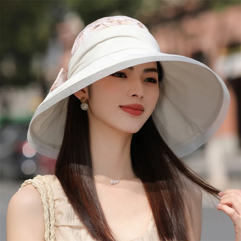 Summer Fisherman\'s Hat Which Can Be Folded Large Brim Flower Sunshade Hat With Sun And UV Protection And Fashionable Beach Sun