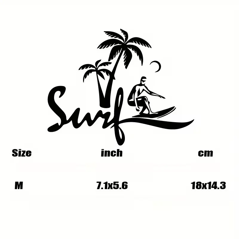 A 2D Sticker with The Word 'SURF' for Your Car, Adding a Touch of Summer Magic to Your Vehicle with Stylish Additions This Summe