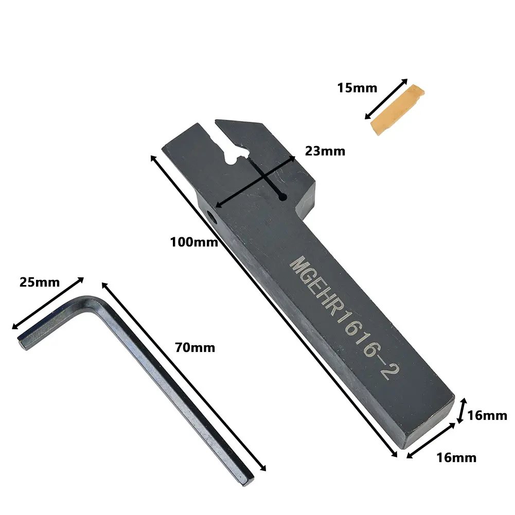 

MGEHR1616-2 16mm Shank Turning Tool Holder Boring Bar +10x MGMN200-G Carbide Inserts CNC Lathe Grooving Turning Tool