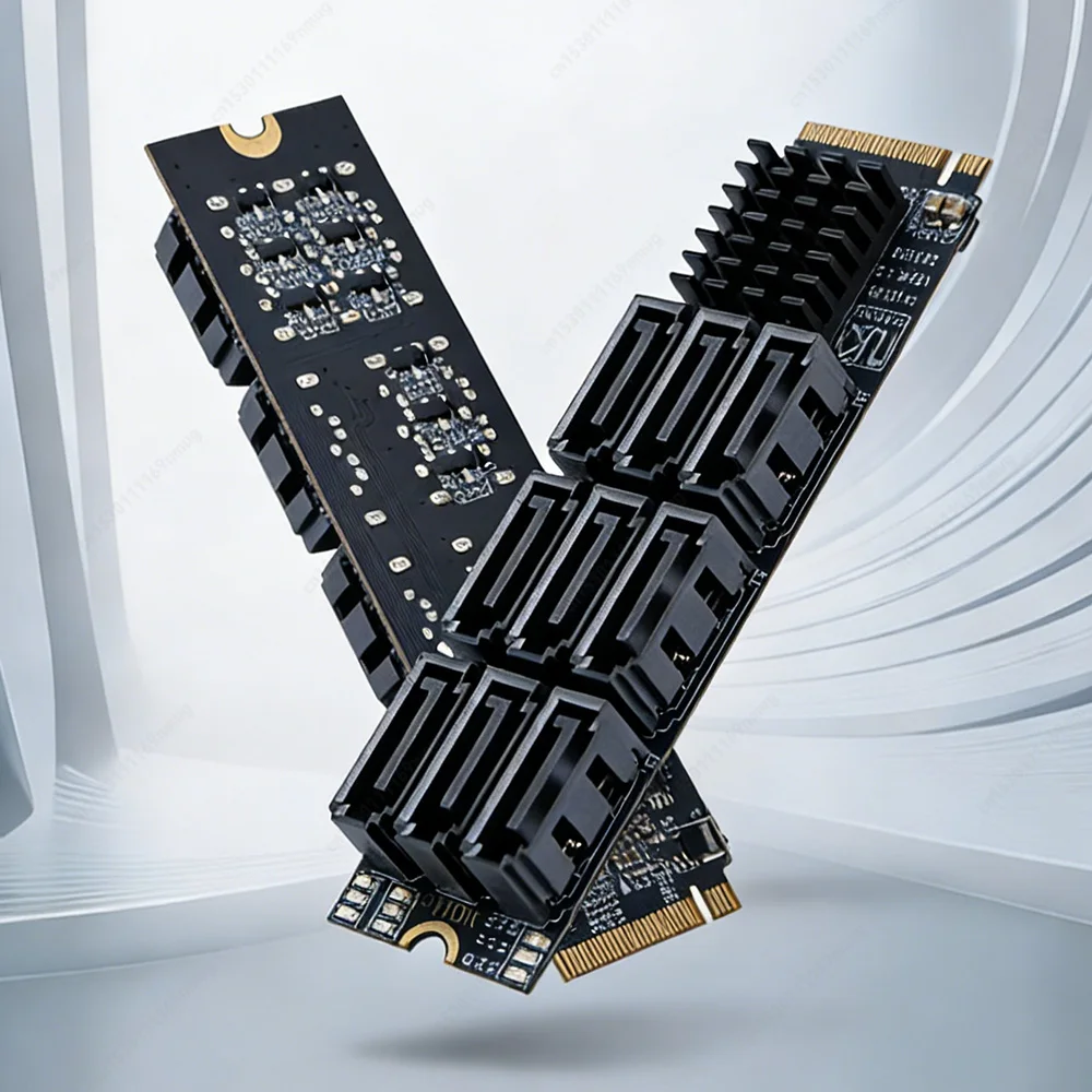 

Адаптер M.2 M KEY NVMe на 9 портов SATA 3.0, 6 Гбит/с, карта-адаптер M.2 на SATA 3.0, PCIe 3.0 x2, для настольных ПК, поддержка большого объема данных