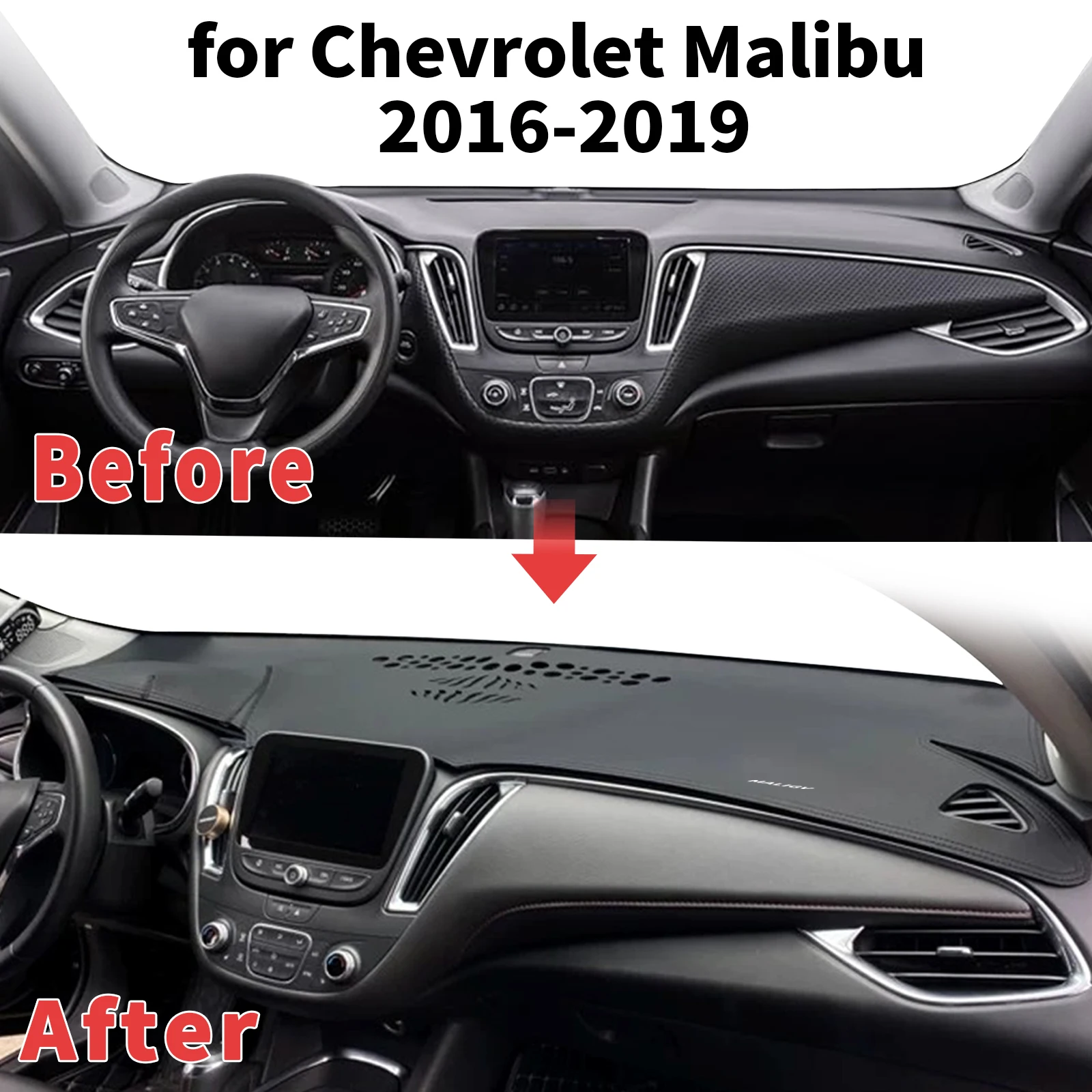for Chevrolet Malibu 2016-2019 Dashboard Cover Sun Shade Protector Dashmat Anti-Glare UV Block Carpet Mat Automotive Dash Mat