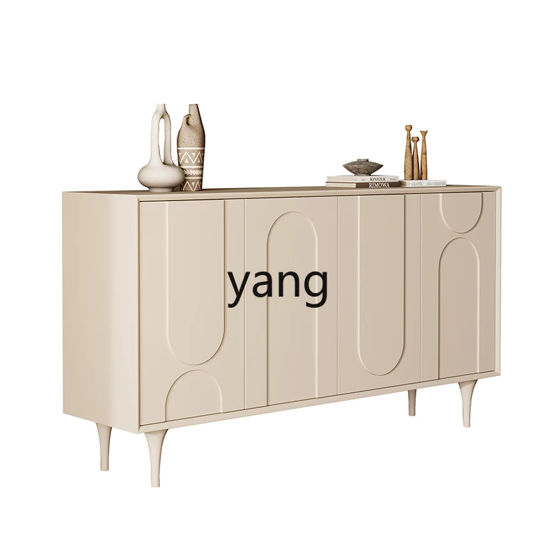 

CX Home Shoe Cabinet Cream Color Entrance Cabinet Living Room Solid Wood Sideboard Modern Minimalist Curio Cabinet