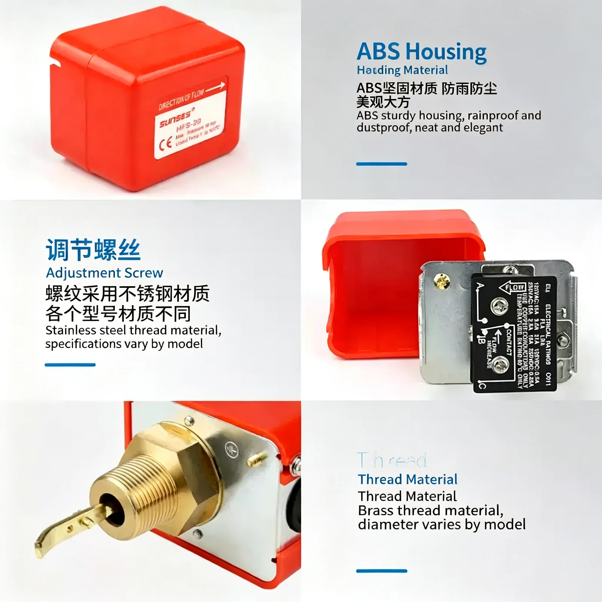 Sensor 1 Inch 1/2 3/4 12V to AC220V G1 HFS-25 Automatic Stainless Steel Paddle Water Flow Switch Liquid Controller Valve